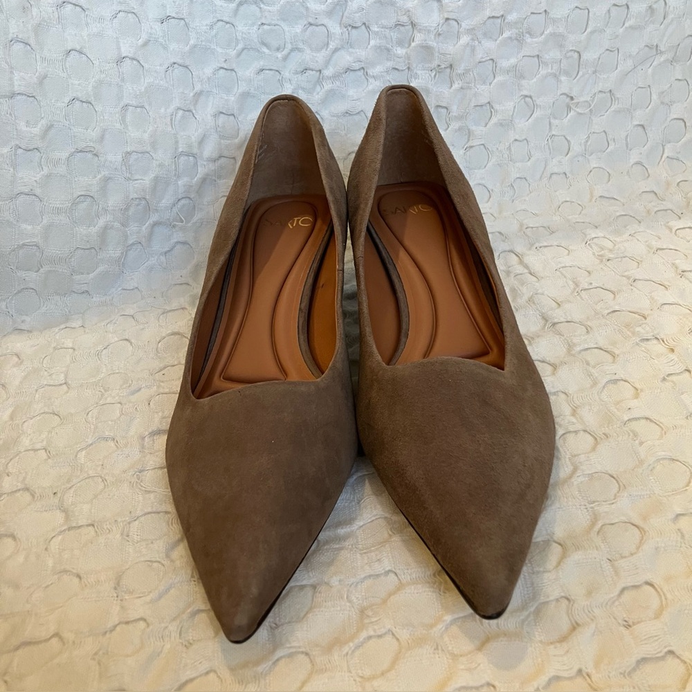 NIB Sarto Diva Kitten Heels Brown Suede 6.5 - Picture 4 of 12